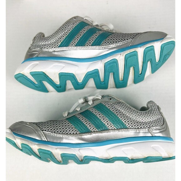 Adidas Ultraboost Sneakers Womens 6.5 Silver Blue Mesh Comfort Running Shoes - Picture 6 of 11